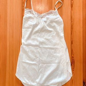 Satin and Lace White Bridal Slip